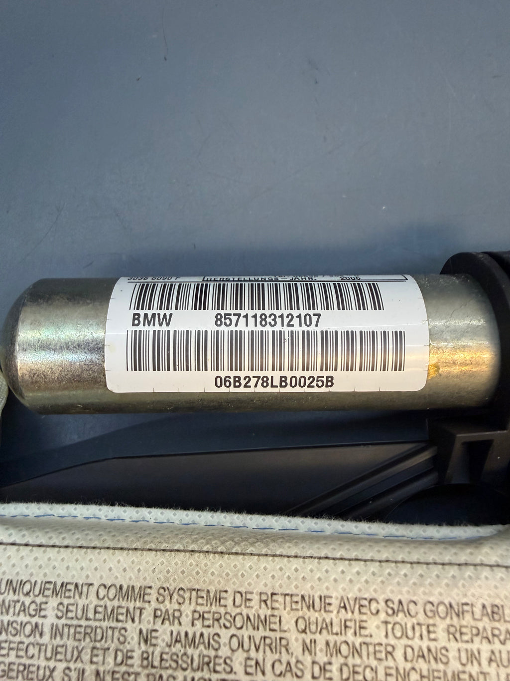 BMW E92 Right passenger side Curtain Airbag 857118312107