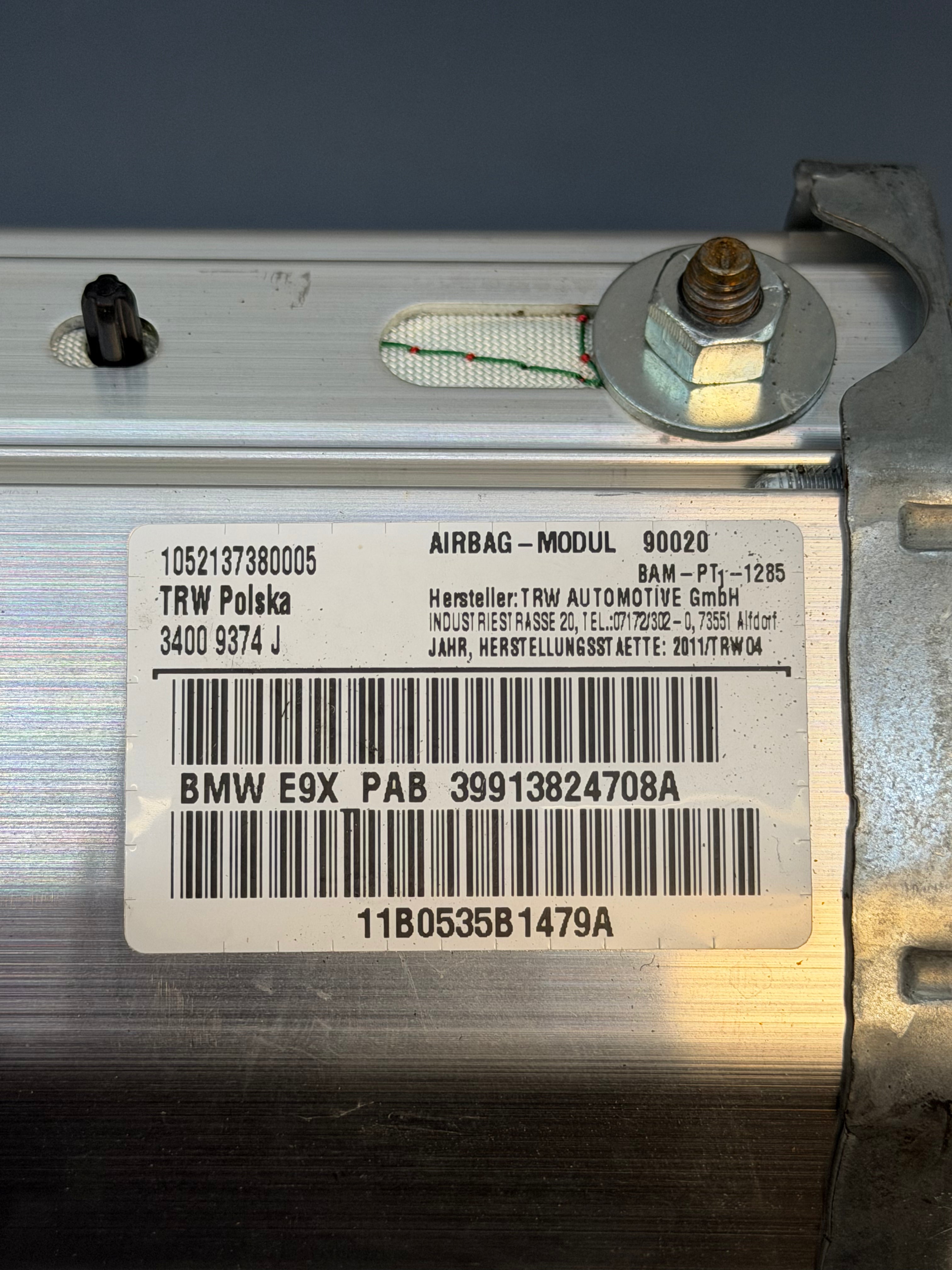 BMW E90 328i 2011 Front right Dashboard Airbag 3991384708