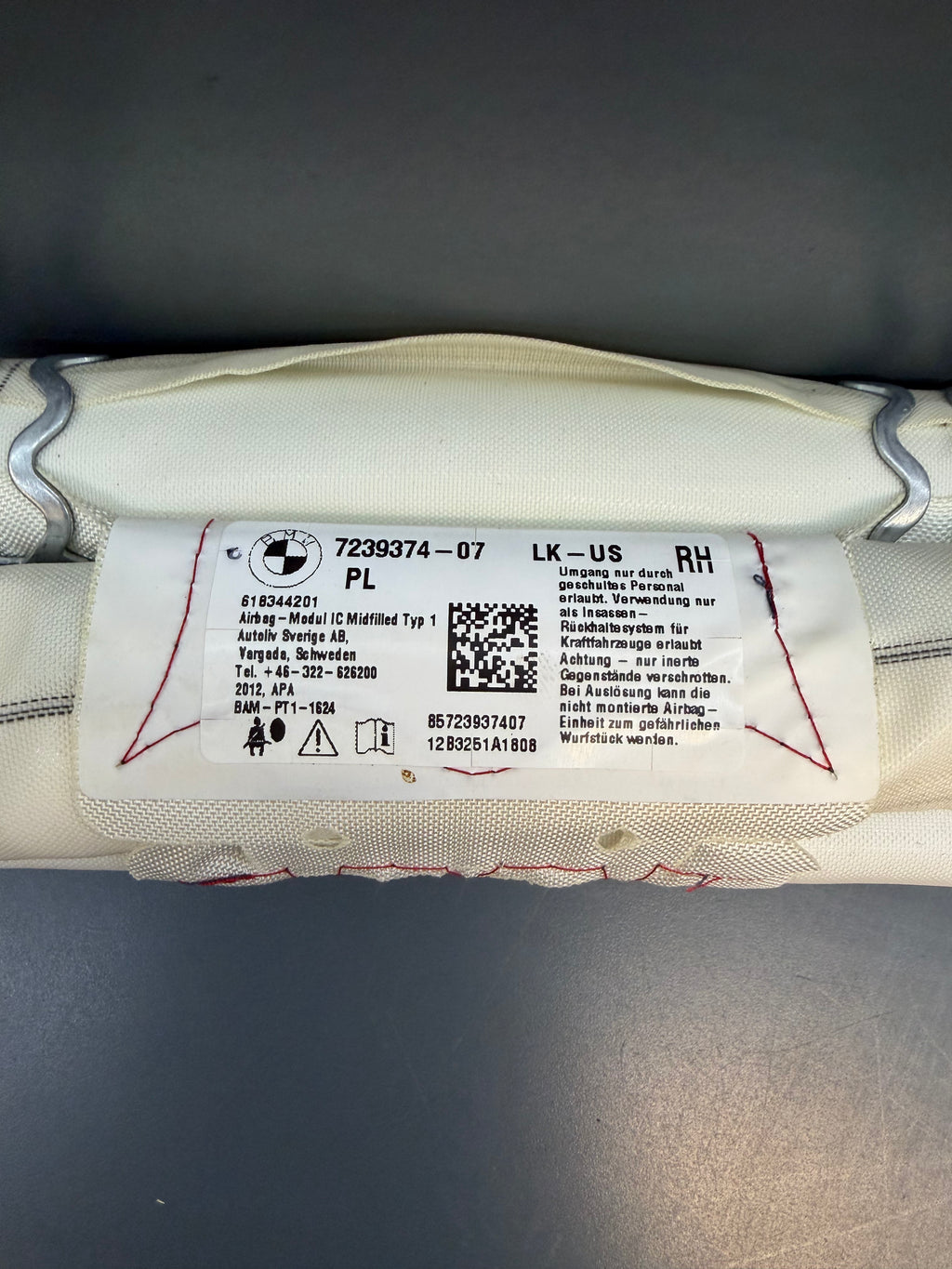 BMW F30 Right side Curtain Airbag 7239374