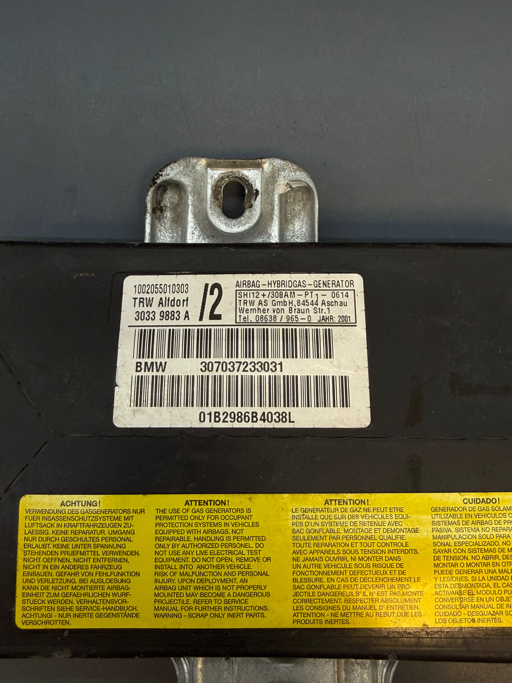 BMW E53 X5 2001 Front Left side door Airbag 307037233031