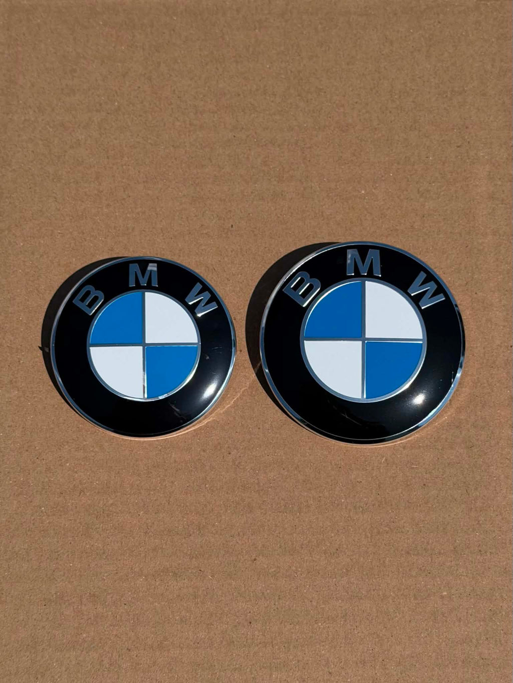 2 PCS BMW 82mm 74mm Original Hood Trunk Emblem Logos Blue