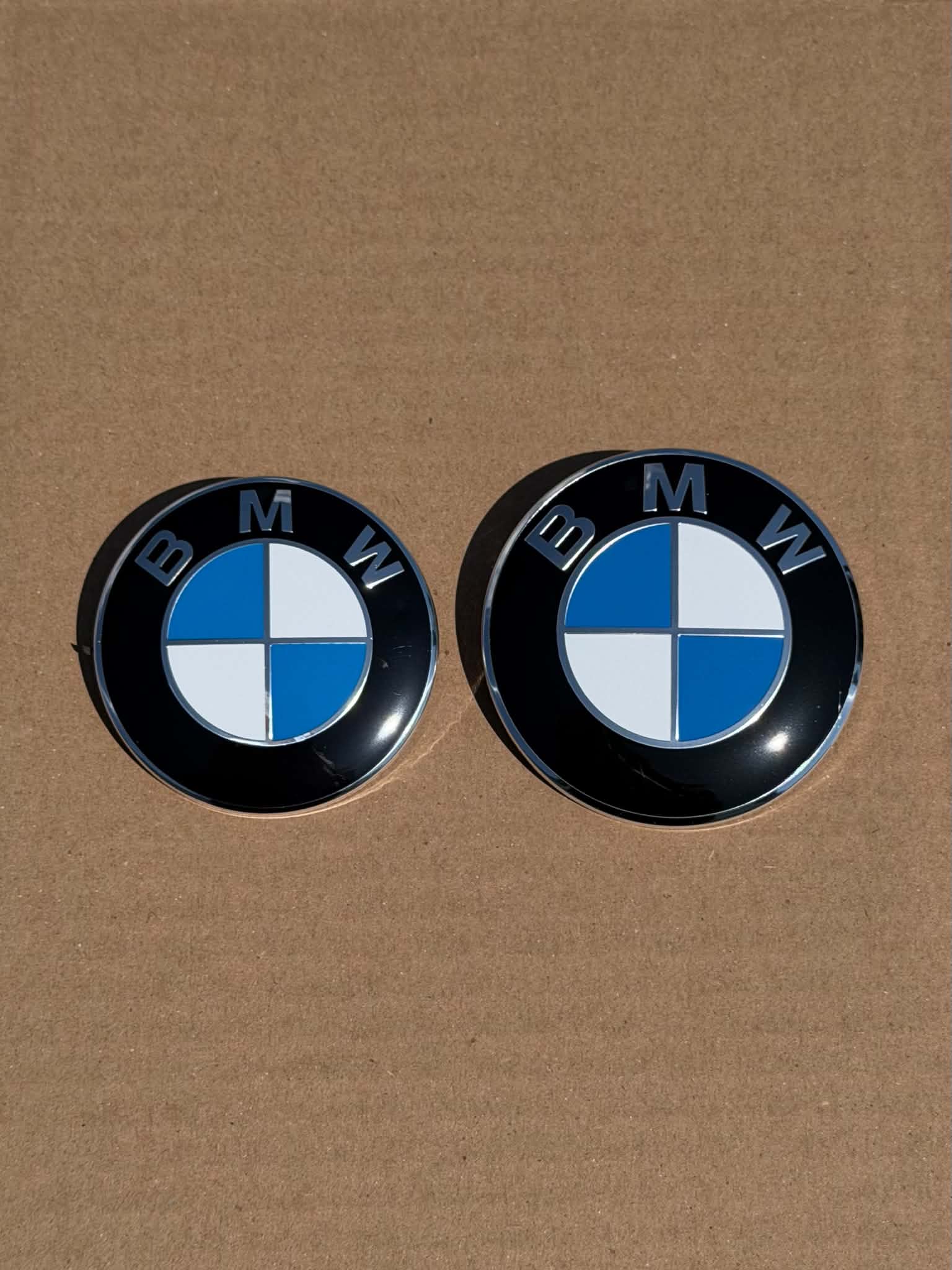 2 PCS BMW 82mm 74mm Original Hood Trunk Emblem Logos Blue