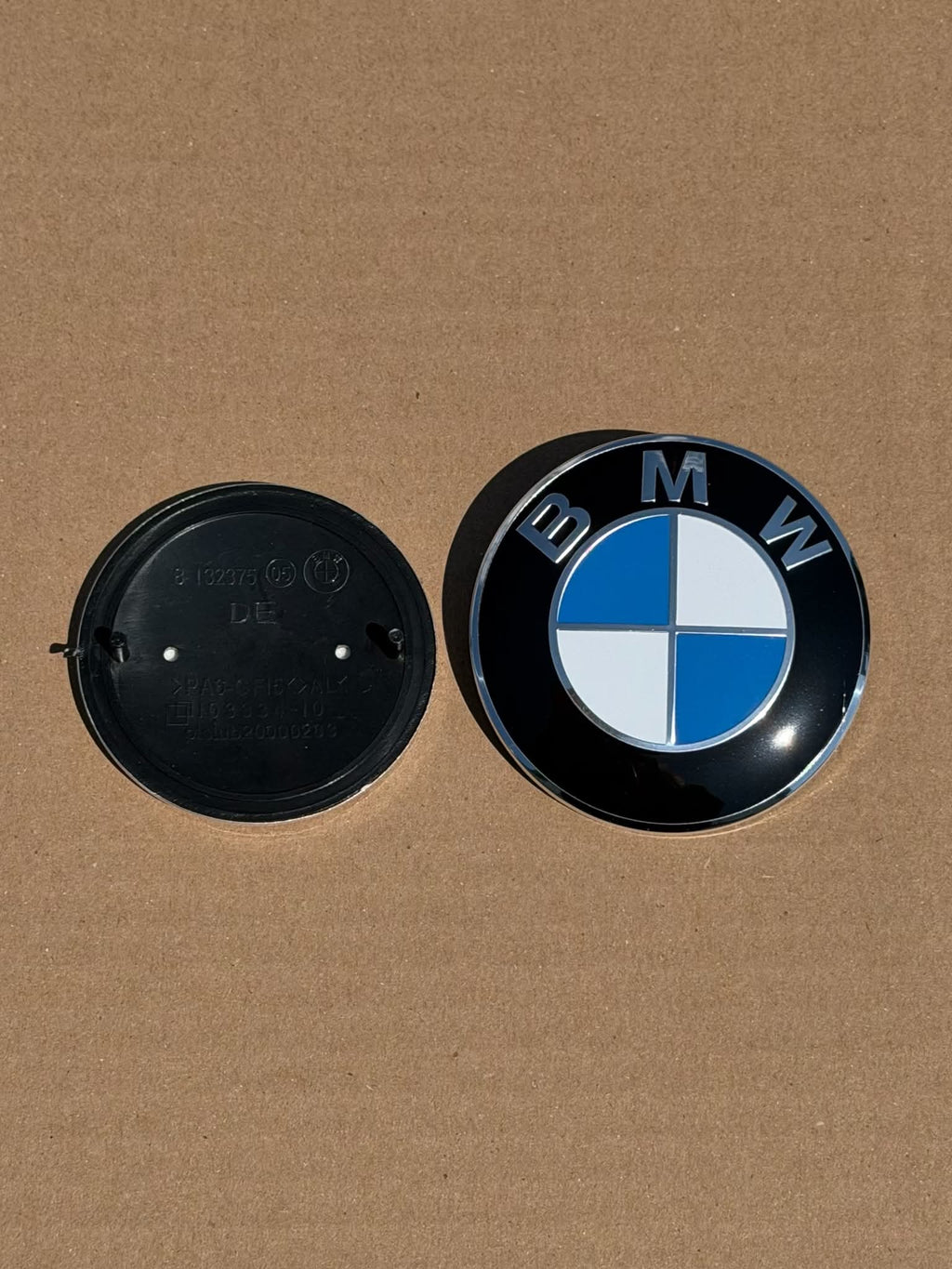 2 PCS BMW 82mm 74mm Original Hood Trunk Emblem Logos Blue