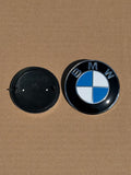 2 PCS BMW 82mm 74mm Original Hood Trunk Emblem Logos Blue