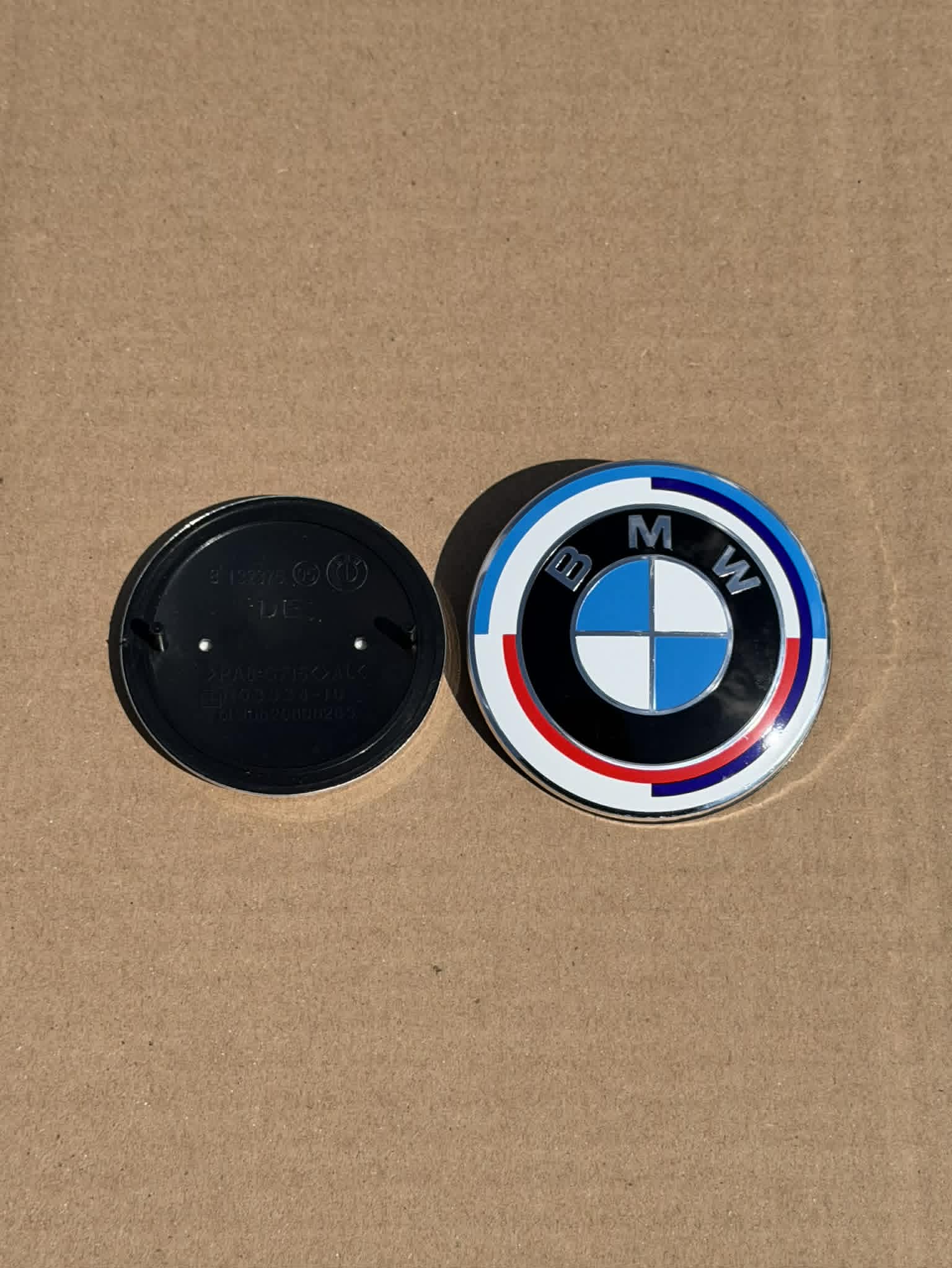 Front/rear BMW 82mm 74mm 50th year heritage Hood Trunk Emblem Logos