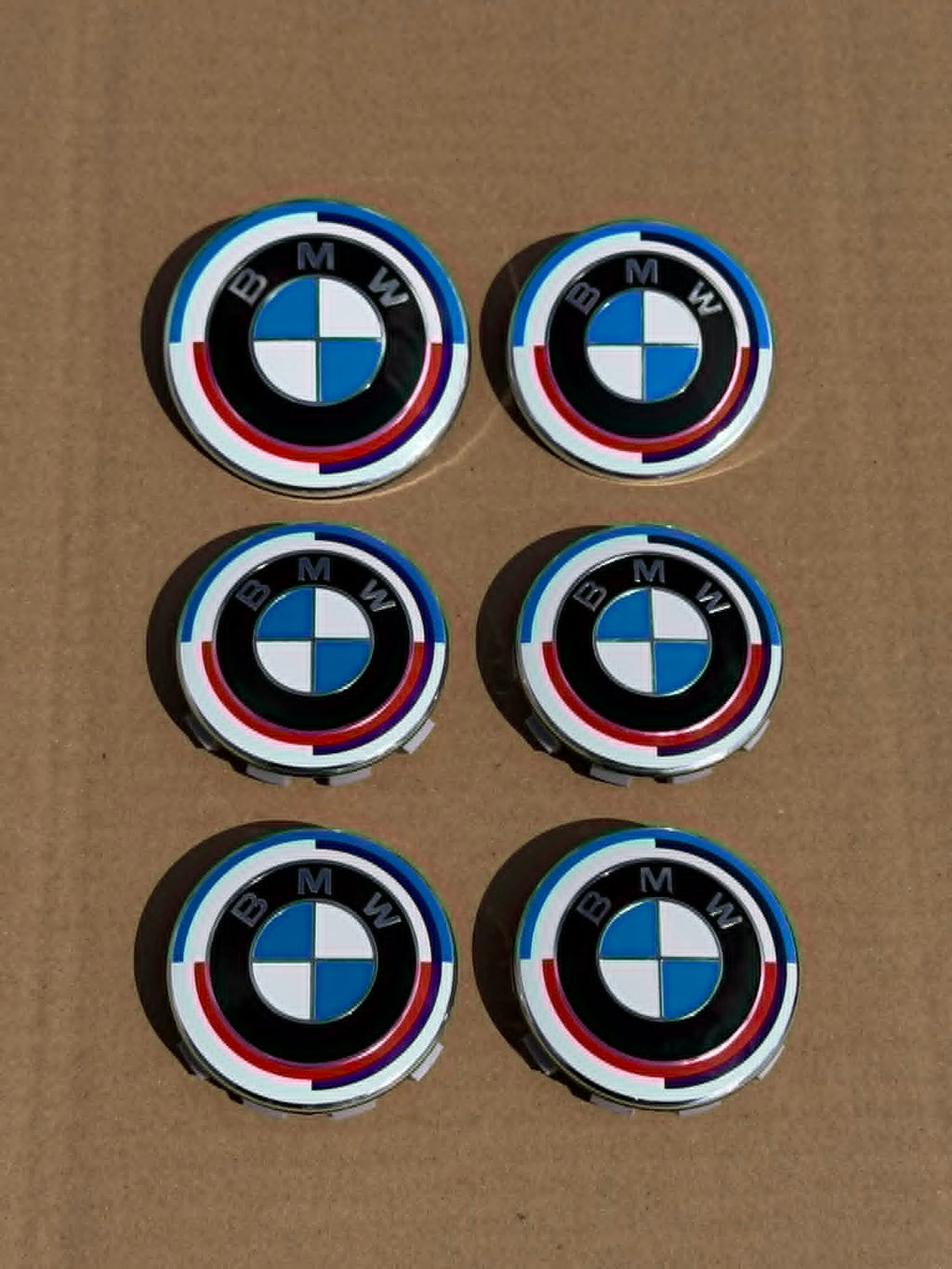 6PCS BMW 82mm 74mm 50 year anniversary M Heritage Hood Trunk Wheels Hub Cover Emblem Logos